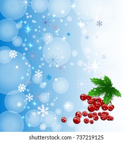 Winter background with colour snowflakes. Can be use as banner or poster.Vector illustration.