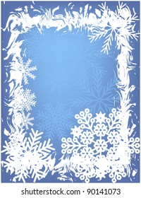Winter background consisting of divorce and snowflakes