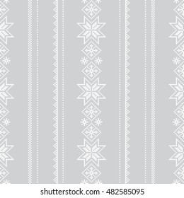 Winter background. Cross stitch. Vector seamless pattern.