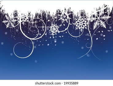 Winter background, crystal snowflakes