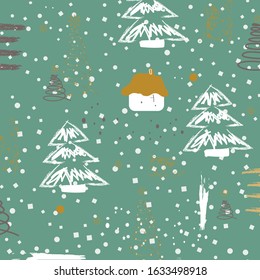 Winter background. Cute pattern vector illustration. 