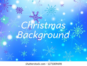 Winter Background with Delicate Snowflakes and Shiny Lights. Festive Background for Christmas Decoration, Cloth, Fabric. Vertical A4 Vector Background.