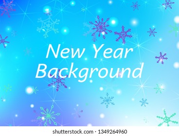 Winter Background with Delicate Snowflakes and Shiny Lights. Festive Background for Christmas Decoration, Brochure, Card. Vertical A4 Vector Background.