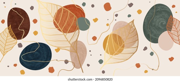 Winter background design  with watercolor brush texture, Flower and botanical leaves watercolor hand drawing. Abstract art wallpaper design for wall arts, wedding and VIP invite card.  Vector EPS10