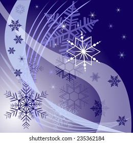 Winter background with different snowflakes 2016. Vector illustration