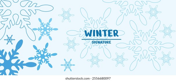 winter background, elegant design with snow flakes, editable vector eps 10.