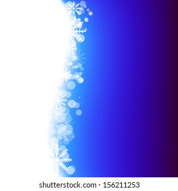 Winter background. Fallen defocused snowflakes. Christmas. Vector. 