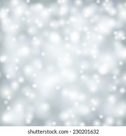 Fondo de invierno. Las caídas desenfocaron los copos de nieve. Navidad. Vector.