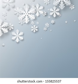 Winter background. Fallen snowflakes. Christmas. Vector.  