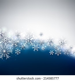 Winter background. Fallen snowflakes. Christmas. Vector. 