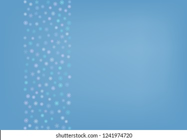Winter background with falling snow and snowflakes. Merry Christmas and Happy New Year background. Vector illustration.
