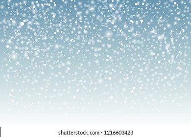  Winter background with falling snow and space for text,