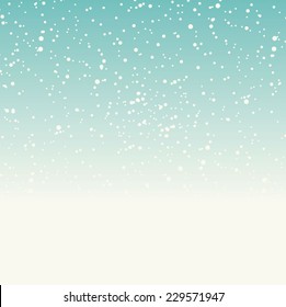 Winter background with falling snow, vector illustration