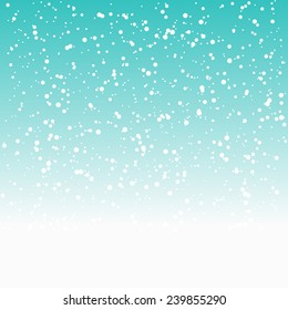 Winter background with falling snow, vector illustration - stock vector