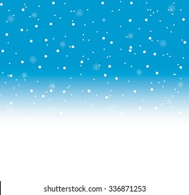 Winter background with falling snow, vector illustration