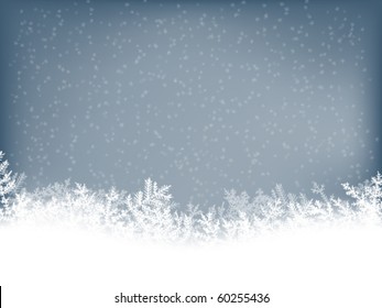Winter Background With Falling Snowflakes