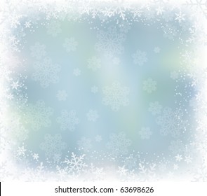 winter background with falling snowflakes