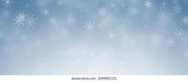 Winter background with falling snowflakes isolated on transparent background, vector png. Snowfall, blizzard, snow storm, snow hurricane. Snowflakes.