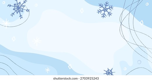 Winter background featuring snowflakes and soft blue tones for seasonal designs and projects
