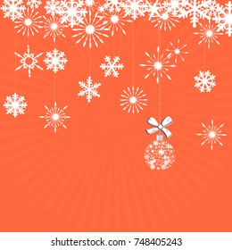 Winter background with figure skates and snowflakes. Can be use as banner or poster.Vector illustration.
