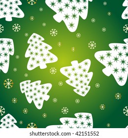 winter background from fir tree and snowflake
