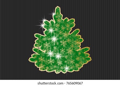 Winter background with fir-tree and snowflakes. Vector illustration EPS10 for Christmas or New Year card