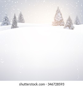 Winter background with fir-trees. Vector illustration.