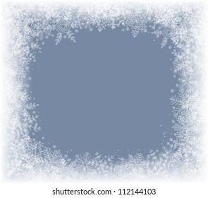 Winter Background With Frame Of Snowflakes