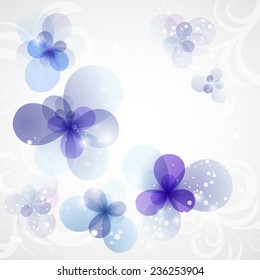 Winter Background with frozen flower. Christmas card. Vector Illustration .