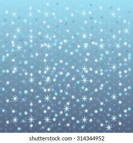 Winter Background With Gentle Snowflakes