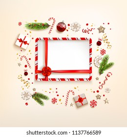 Winter background with gift