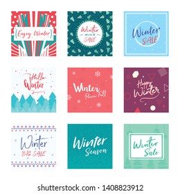 Winter Background Greeting card Banner Pack