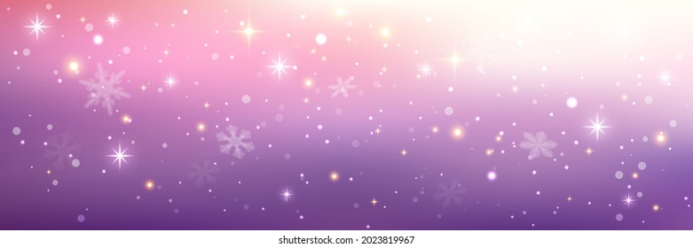 Winterhintergrund, Happy New Year Dekoration mit fliegenden Schneeflocken, Kopienraum, Vorlage, Banner. EPS10