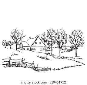 Wooden House Foot Mountain Dwelling Shade Stock Vector (Royalty Free ...