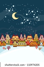 Winter background  with houses