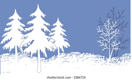 serie de ilustraciones de fondo de invierno