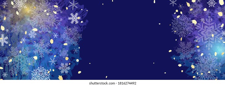Winter background illustration with subdued colors Gradation and snowflakes