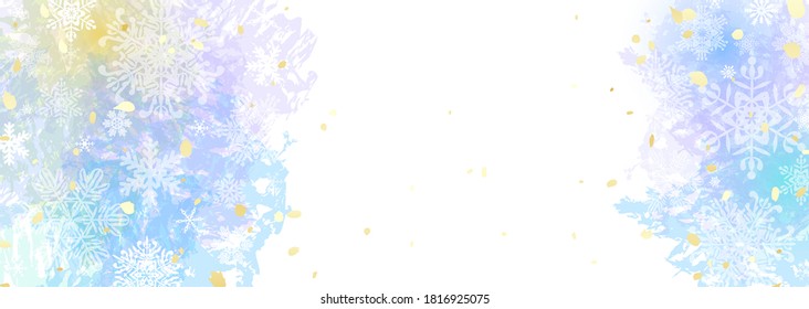 Ilustración de fondo invernal con colores suaves Gradación y copos de nieve