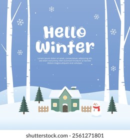Winter background illustration vector graphic