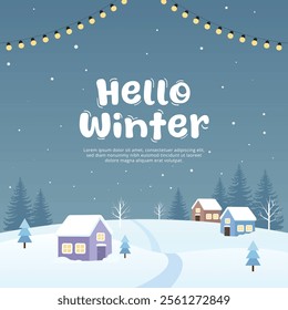 Winter background illustration vector graphic