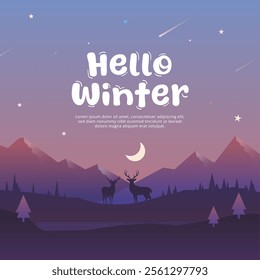 Winter background illustration vector graphic