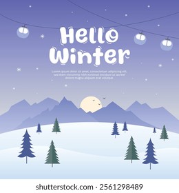 Winter background illustration vector graphic