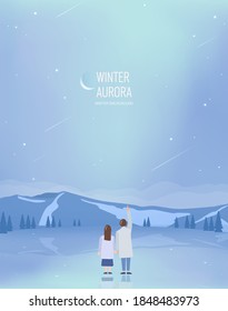 Winter Background Illustrator : winter aurora