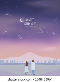 Winter Background Illustrator : winter starlight