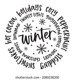 fondo de invierno citas inspiradoras tipografía diseño de letras