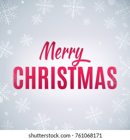 Winter background for merry christmas and new year design. Vector illustration in winter theme with snowflake.