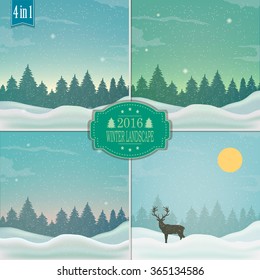 Winter background. New year and Christmas greeting card. Vector illustration.