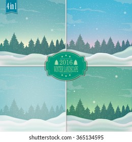 Winter background. New year and Christmas greeting card. Vector illustration.
