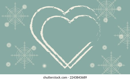 winter background on a light blue background heart strokes can be used for web banners