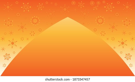 winter background, orange snowflake background design